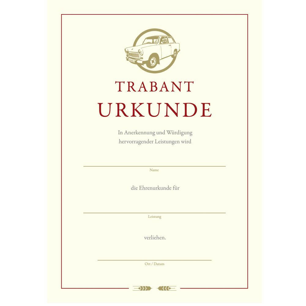Trabi Urkunde - Ossiladen I Ostprodukte Versand