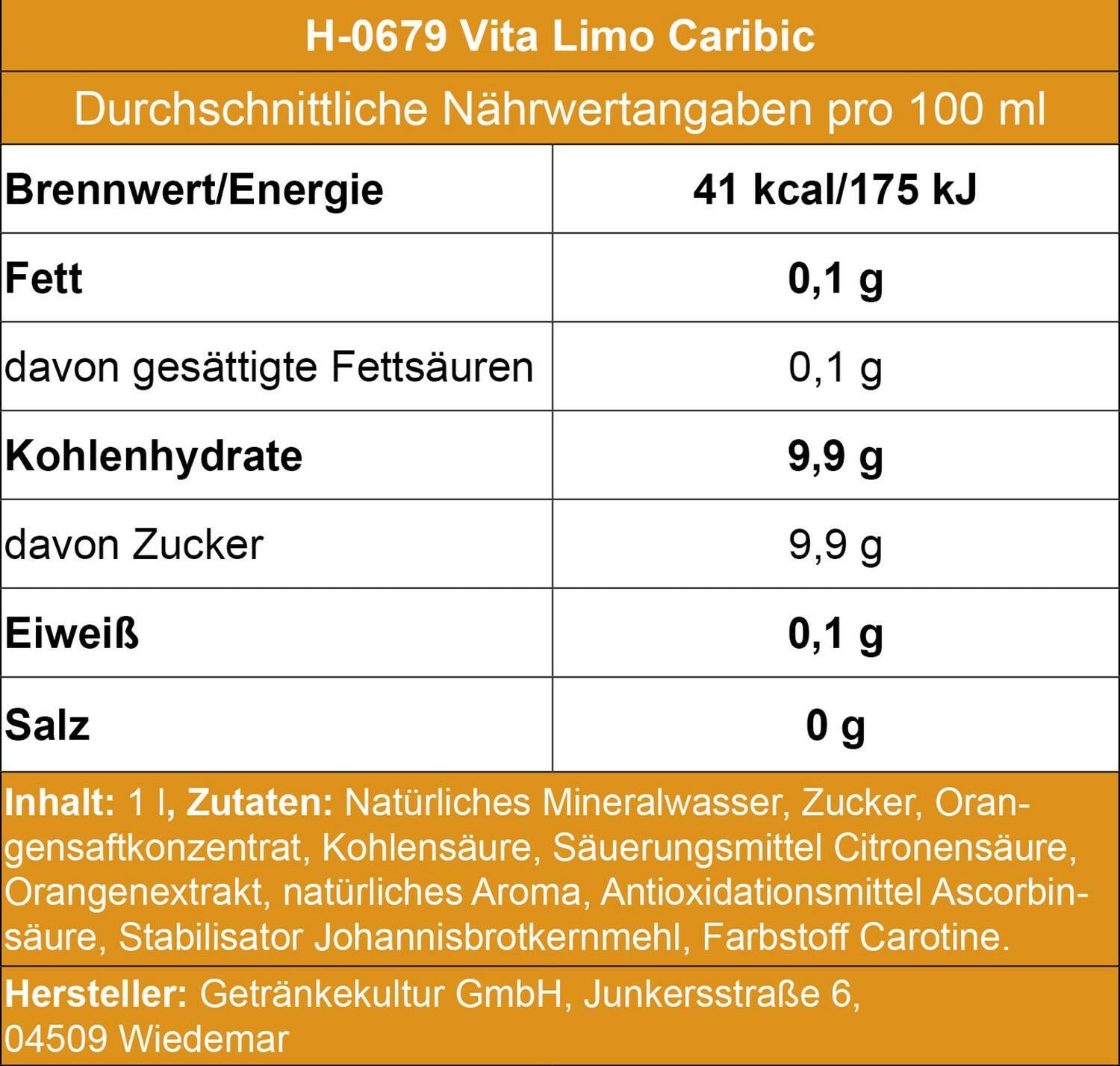 Vita Limo - Orange - Ossiladen I Ostprodukte Versand