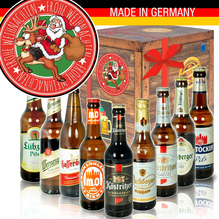 Weihnachten Santa - Geschenkbox "Ostbiere" 9er Set - Ossiladen I Ostprodukte Versand
