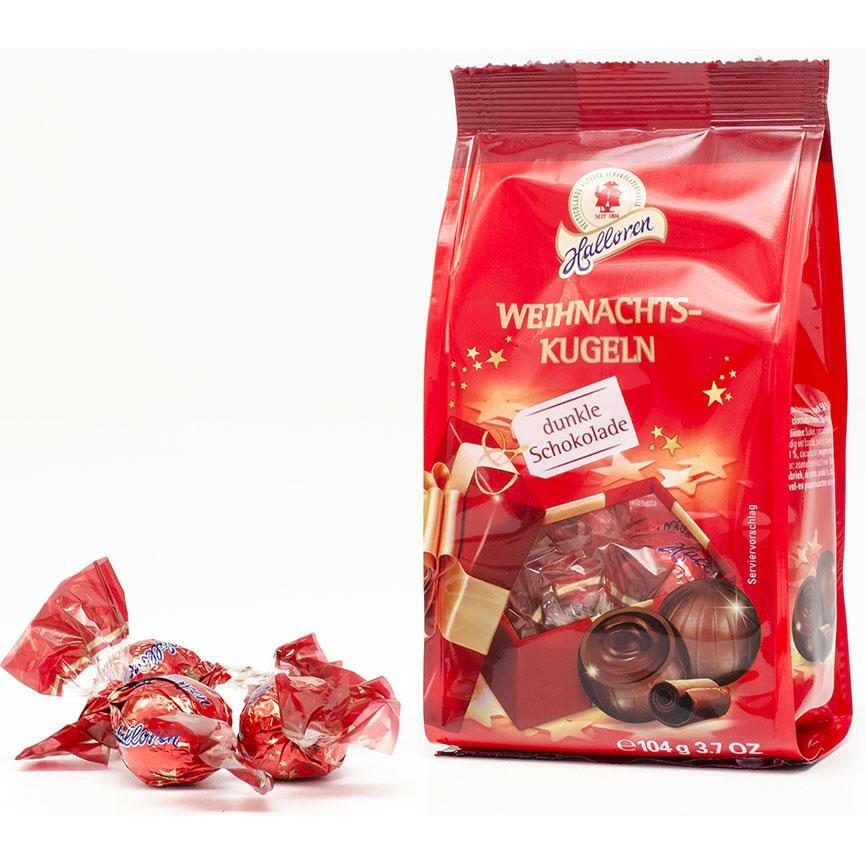 Weihnachtskugeln - dunkle Schokolade (Halloren)
