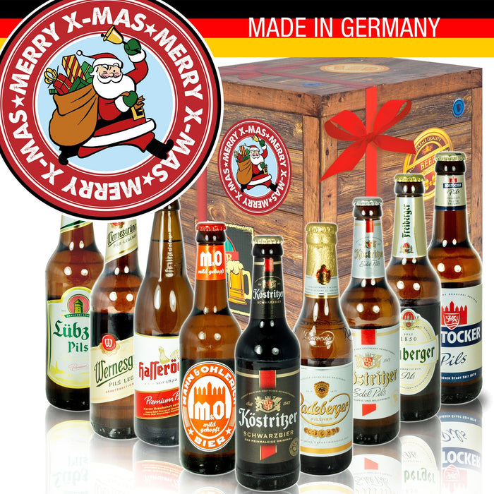 Weihnachtsmann - Bier Geschenk "Ostbiere" 9er Set - Ossiladen I Ostprodukte Versand