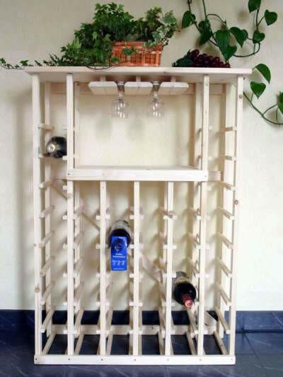 Weinregal für 42 Flaschen und 6 Gläser