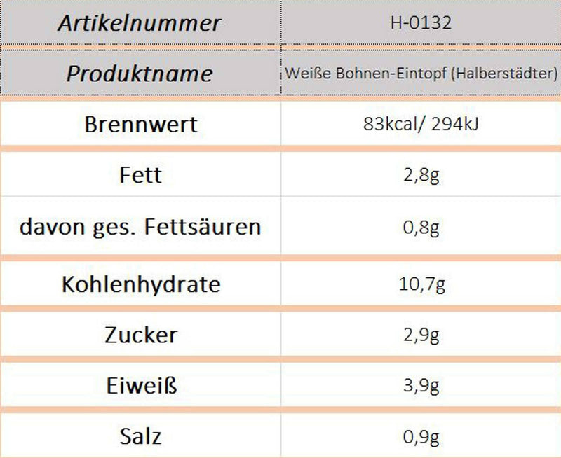 Weiße Bohnen-Eintopf (Halberstädter) - Ossiladen I Ostprodukte Versand