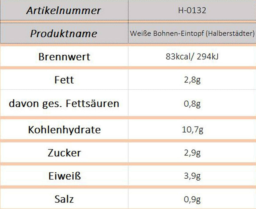 Weiße Bohnen-Eintopf (Halberstädter) - Ossiladen I Ostprodukte Versand
