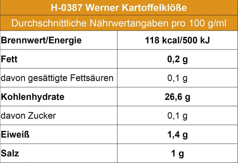 Werner Kartoffelklöße - 6 Stück im Beutel - Ossiladen I Ostprodukte Versand