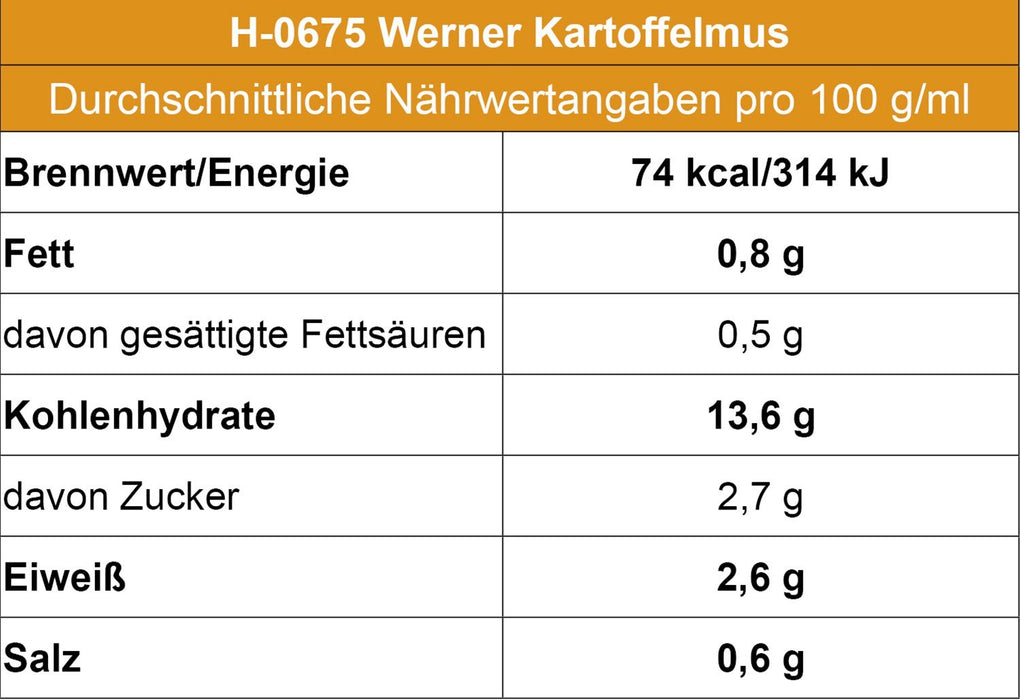 Werner Kartoffelmus 3x3 Portionen - Ossiladen I Ostprodukte Versand