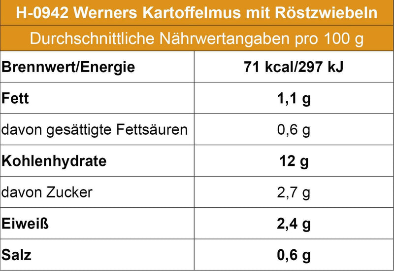 Werner`s Kartoffelmus mit Röstzwiebeln - Ossiladen I Ostprodukte Versand