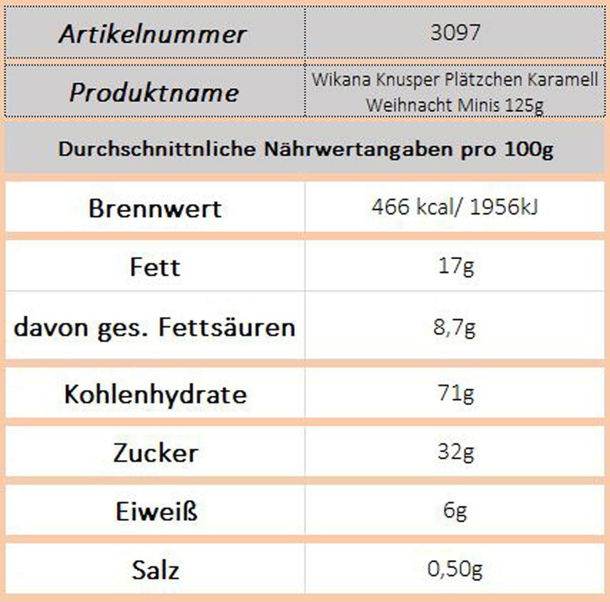 Wikana Knusper Plätzchen Karamell Weihnacht Minis 125g - Ossiladen I Ostprodukte Versand