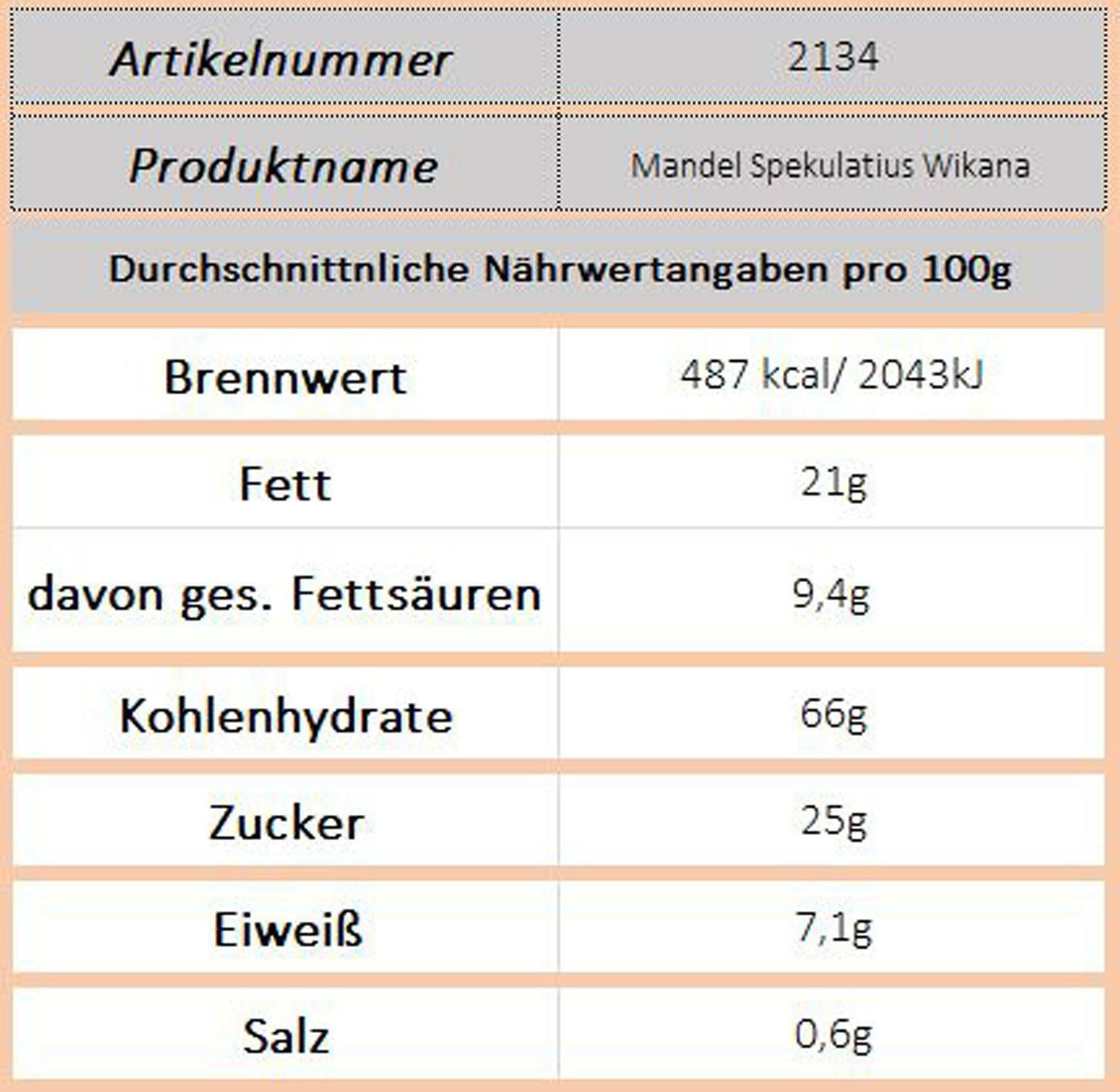 Wikana Mandelspekulatius, 200g - Ossiladen I Ostprodukte Versand