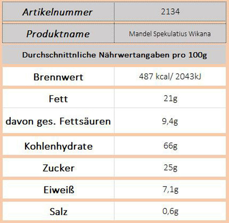 Wikana Mandelspekulatius, 200g - Ossiladen I Ostprodukte Versand