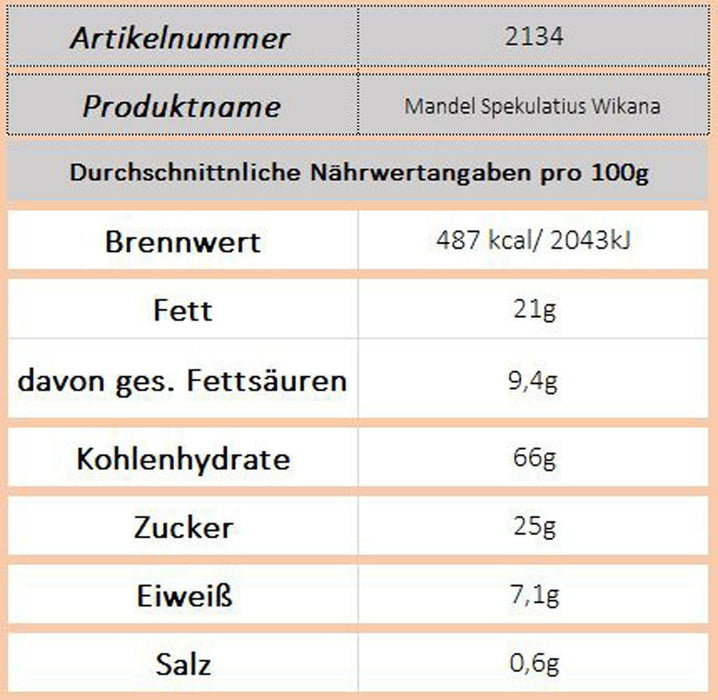 Wikana Mandelspekulatius, 200g - Ossiladen I Ostprodukte Versand