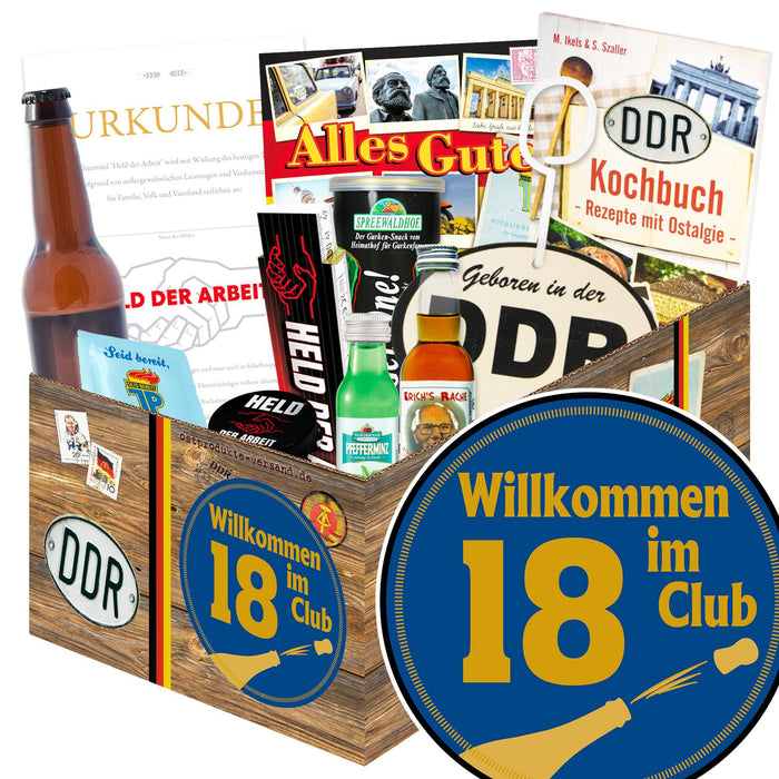 Wilkommen im Club 18 - Geschenkset Ostpaket "Männer Box" - Ossiladen I Ostprodukte Versand
