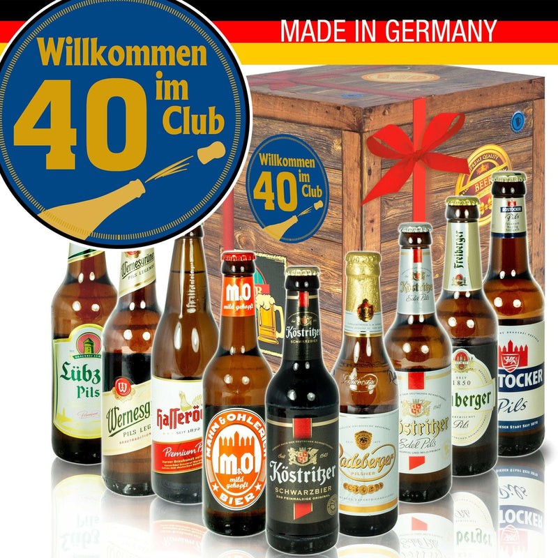 Wilkommen im Club 40 - Geschenkbox "Ostbiere" 9er Set - Ossiladen I Ostprodukte Versand