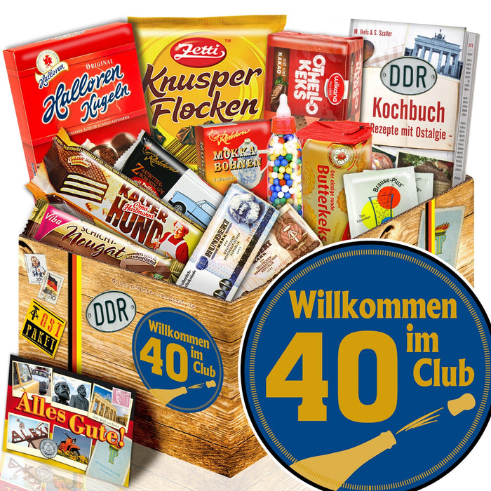 Wilkommen im Club 40 - Süßigkeiten Set DDR L - Ossiladen I Ostprodukte Versand