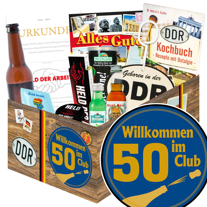 Wilkommen im Club 50 - Geschenkset Ostpaket "Männer Box" - Ossiladen I Ostprodukte Versand