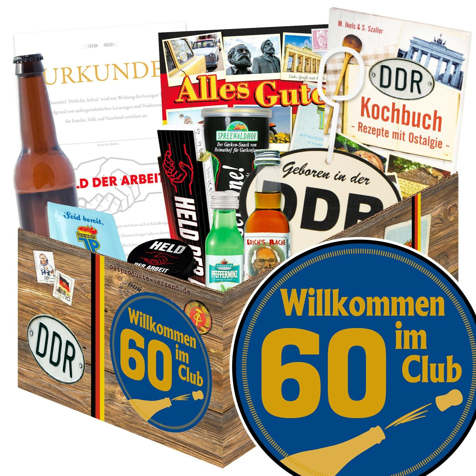 Wilkommen im Club 60 - Geschenkset Ostpaket "Männer Box" - Ossiladen I Ostprodukte Versand