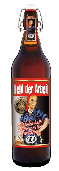 XXL Bier Held der Arbeit 1 Liter Flasche mit Bügelverschluss