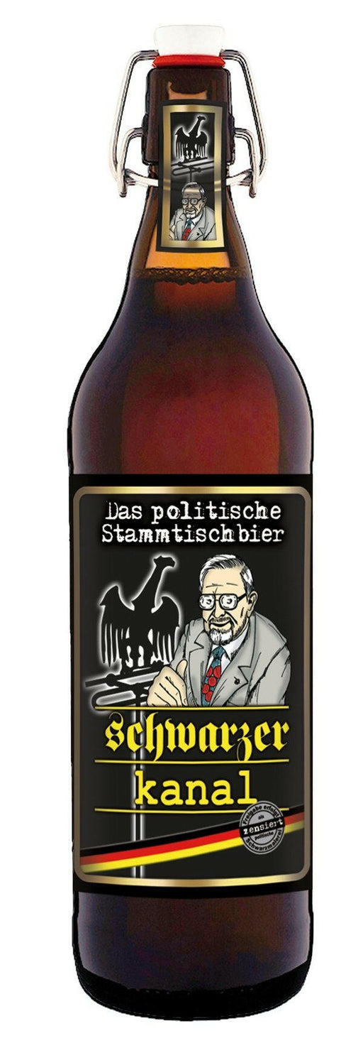 XXL Bier Schwarzer Kanal 1 Liter Flasche mit Bügelverschluss