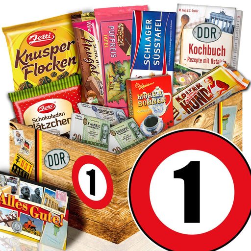 Zahl 1 - Geschenkset Ostpaket "Schokoladenbox M" - Ossiladen I Ostprodukte Versand