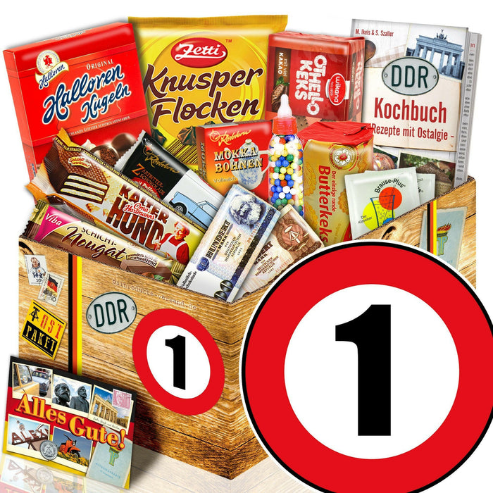 Zahl 1 - Süßigkeiten Set DDR L - Ossiladen I Ostprodukte Versand