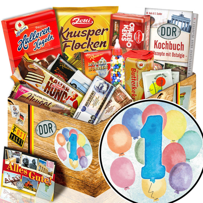 Zahl 1 - Süßigkeiten Set DDR L - Ossiladen I Ostprodukte Versand