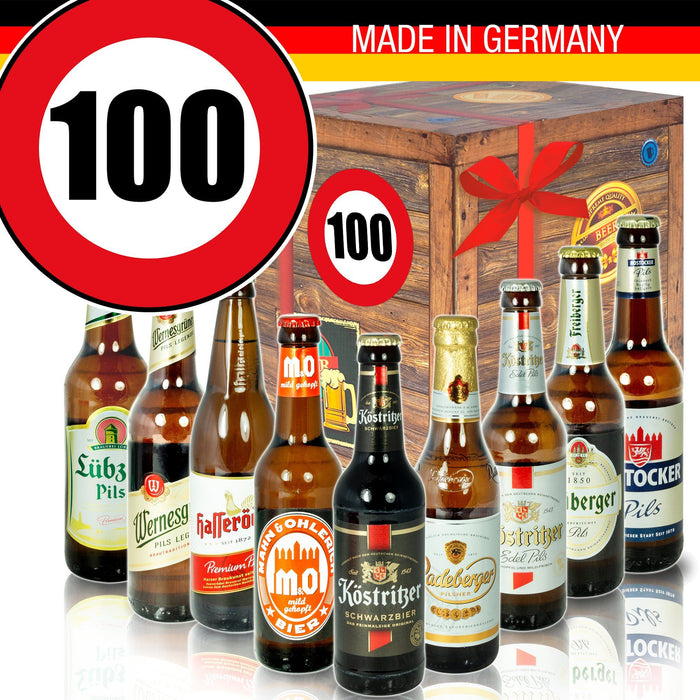 Zahl 100 - Bier Geschenk "Ostbiere" 9er Set - Ossiladen I Ostprodukte Versand