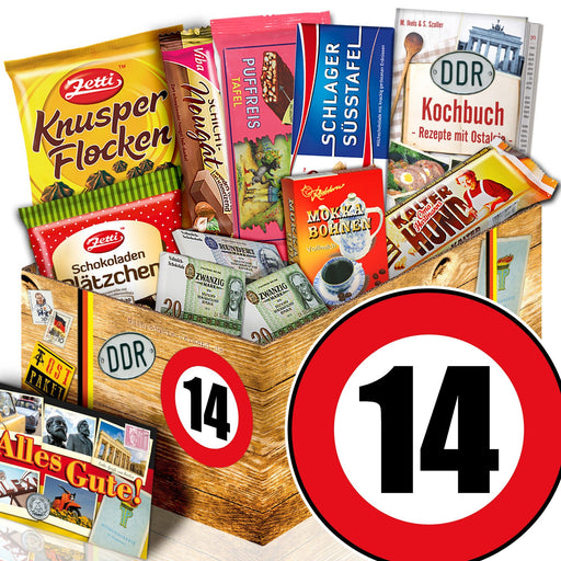 Zahl 14 - Geschenkset Ostpaket "Schokoladenbox M" - Ossiladen I Ostprodukte Versand