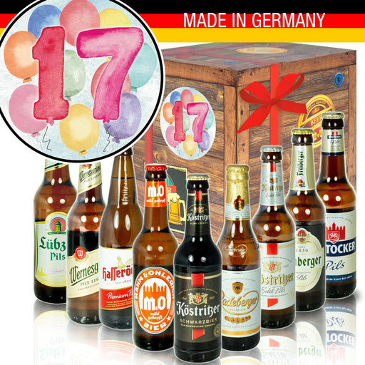 Zahl 17 - Geschenkbox "Ostbiere" 9er Set - Ossiladen I Ostprodukte Versand