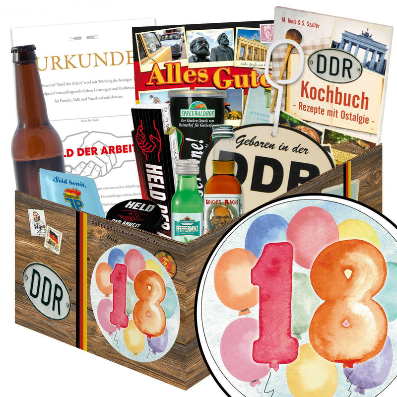 Zahl 18 - Geschenkset Ostpaket "Männer Box" - Ossiladen I Ostprodukte Versand