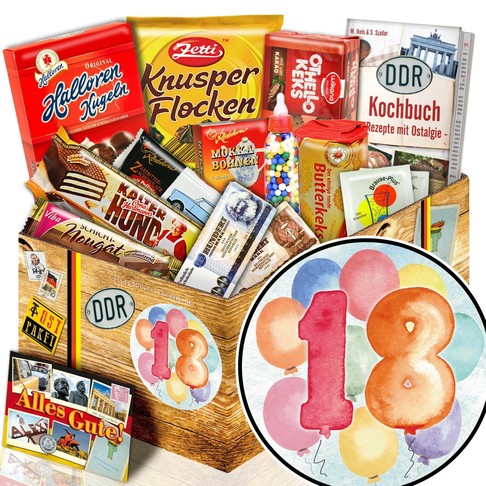 Zahl 18 - Süßigkeiten Set DDR L - Ossiladen I Ostprodukte Versand