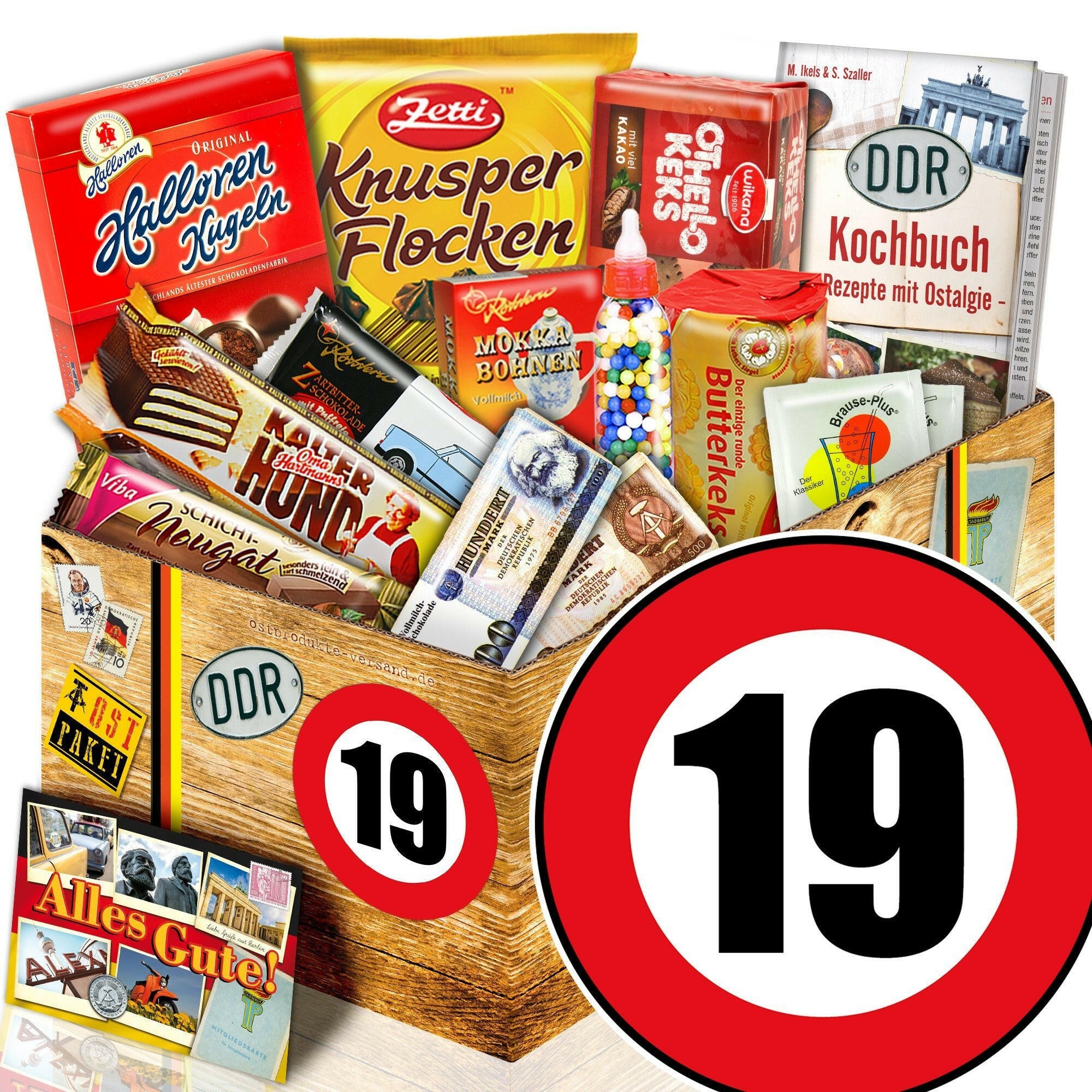 Zahl 19 - Süßigkeiten Set DDR L - Ossiladen I Ostprodukte Versand