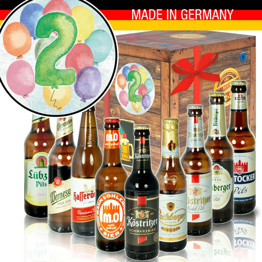 Zahl 2 - Geschenkbox "Ostbiere" 9er Set - Ossiladen I Ostprodukte Versand