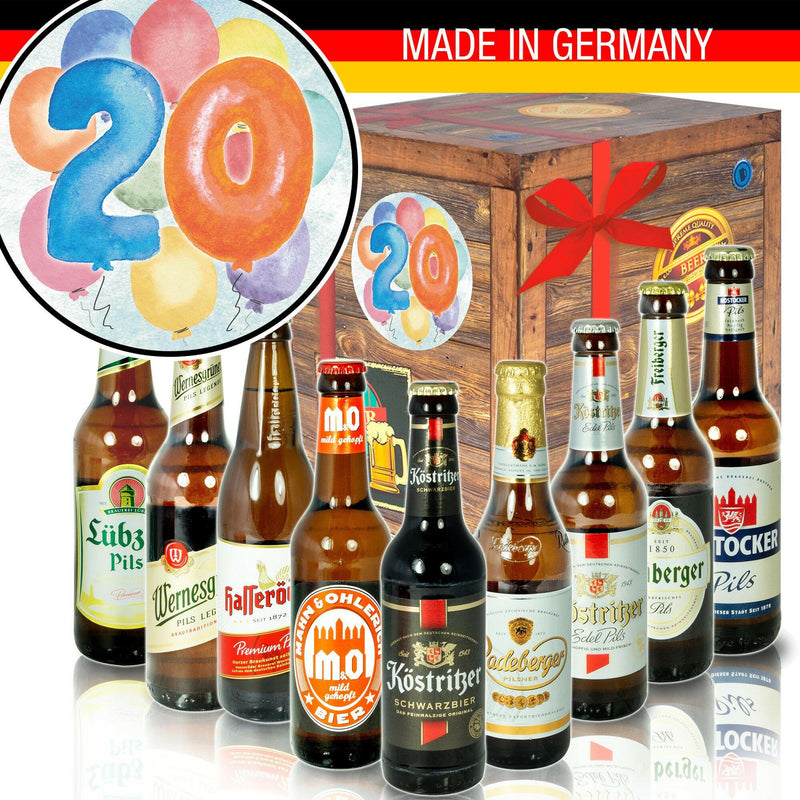 Zahl 20 - Geschenkbox "Ostbiere" 9er Set - Ossiladen I Ostprodukte Versand