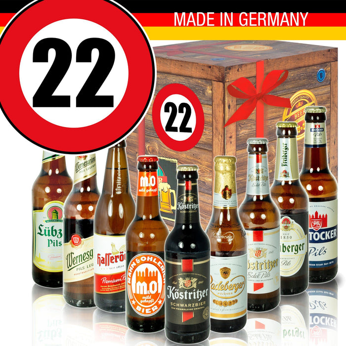 Zahl 22 - Bier Geschenk "Ostbiere" 9er Set - Ossiladen I Ostprodukte Versand
