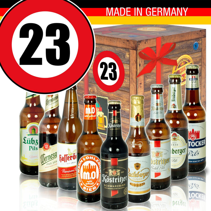 Zahl 23 - Bier Geschenk "Ostbiere" 9er Set - Ossiladen I Ostprodukte Versand