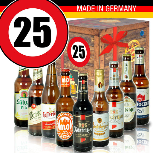 Zahl 25 - Bier Geschenk "Ostbiere" 9er Set - Ossiladen I Ostprodukte Versand