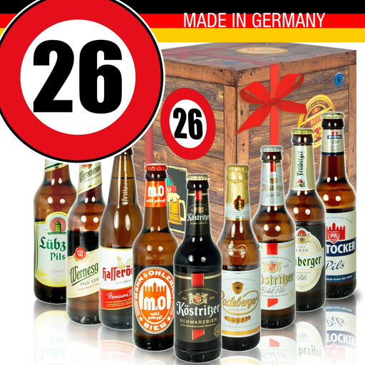 Zahl 26 - Bier Geschenk Set "Ostbiere" 9er Set - Ossiladen I Ostprodukte Versand