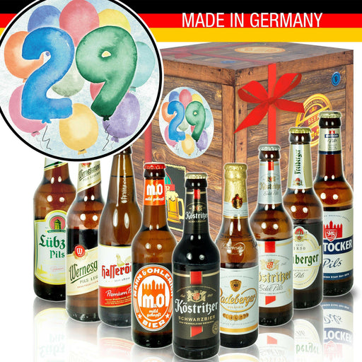 Zahl 29 - Geschenkbox "Ostbiere" 9er Set - Ossiladen I Ostprodukte Versand