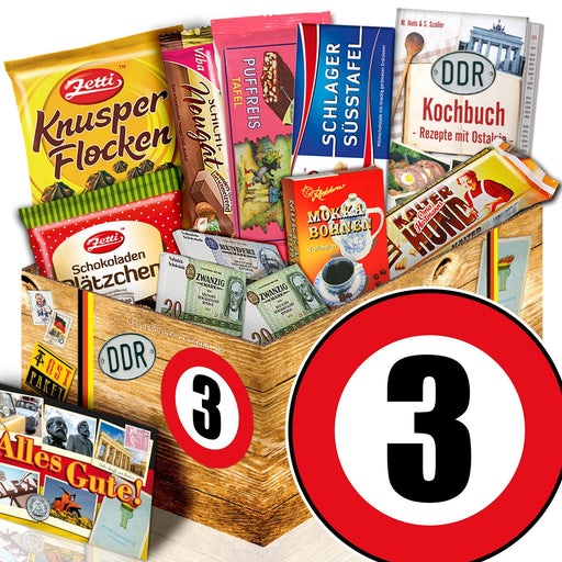 Zahl 3 - Geschenkset Ostpaket "Schokoladenbox M" - Ossiladen I Ostprodukte Versand