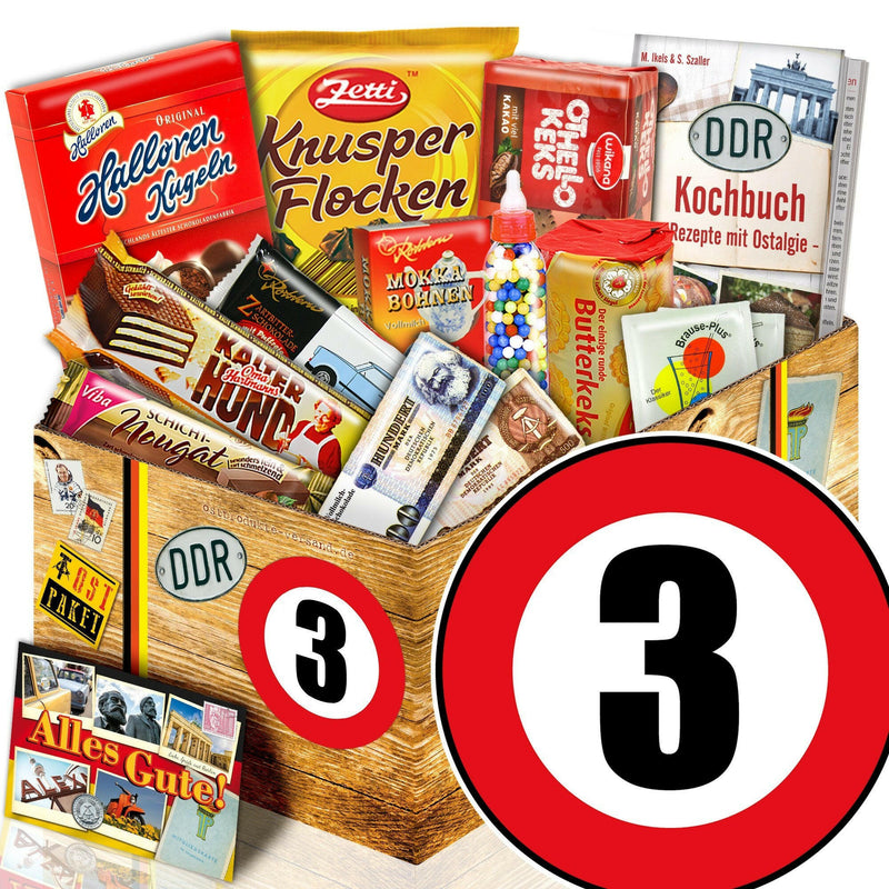 Zahl 3 - Süßigkeiten Set DDR L - Ossiladen I Ostprodukte Versand