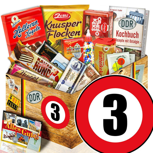 Zahl 3 - Süßigkeiten Set DDR L - Ossiladen I Ostprodukte Versand