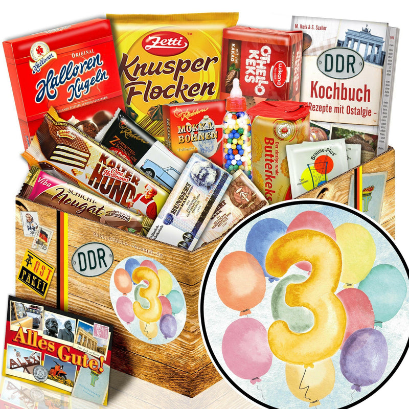 Zahl 3 - Süßigkeiten Set DDR L - Ossiladen I Ostprodukte Versand