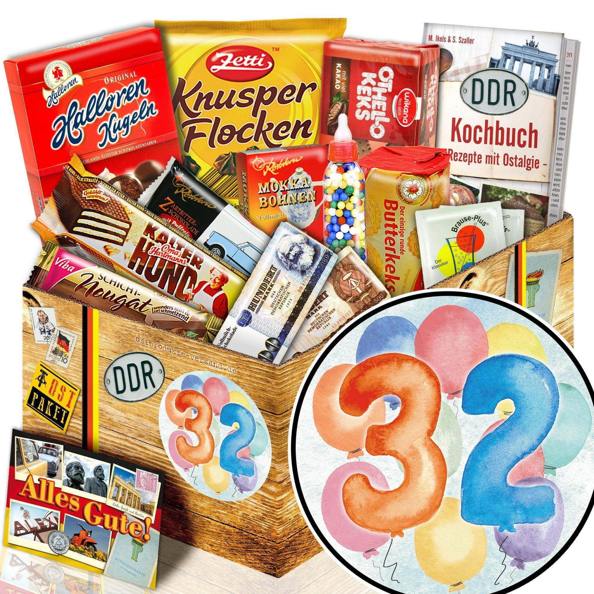 Zahl 32 - Süßigkeiten Set DDR L - Ossiladen I Ostprodukte Versand