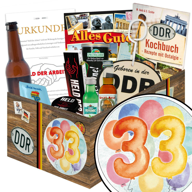 Zahl 33 - Geschenkset Ostpaket "Männer Box" - Ossiladen I Ostprodukte Versand