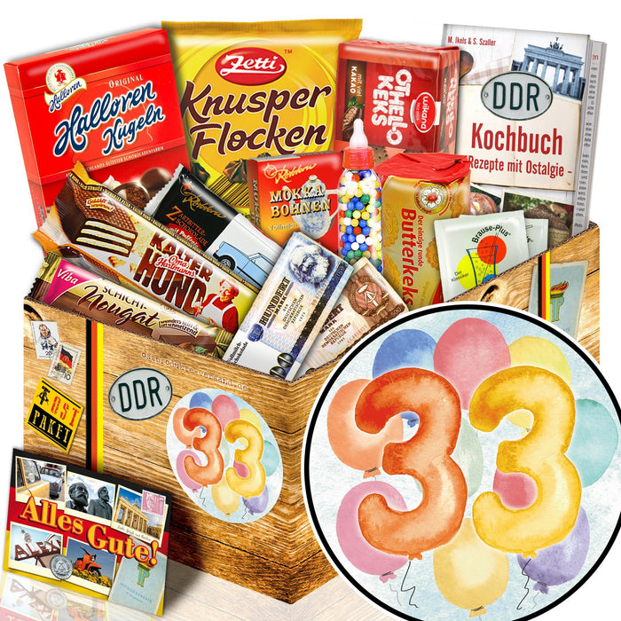 Zahl 33 - Süßigkeiten Set DDR L - Ossiladen I Ostprodukte Versand