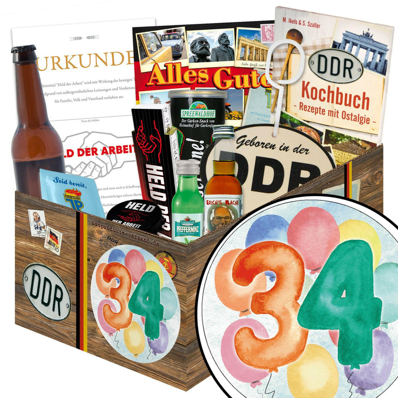 Zahl 34 - Geschenkset Ostpaket "Männer Box" - Ossiladen I Ostprodukte Versand