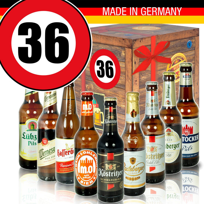 Zahl 36 - Bier Geschenk "Ostbiere" 9er Set - Ossiladen I Ostprodukte Versand