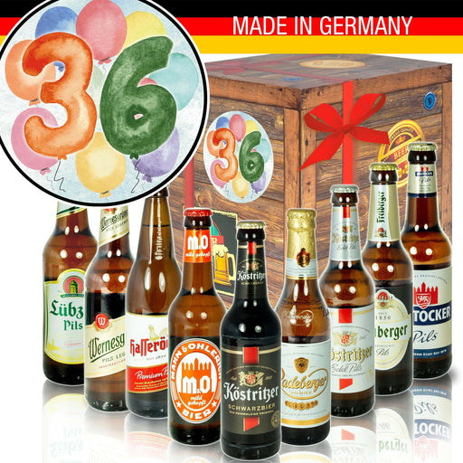 Zahl 36 - Geschenkbox "Ostbiere" 9er Set - Ossiladen I Ostprodukte Versand