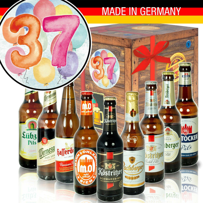 Zahl 37 - Geschenkbox "Ostbiere" 9er Set - Ossiladen I Ostprodukte Versand
