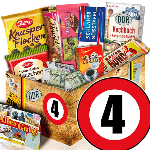 Zahl 4 - Geschenkset Ostpaket "Schokoladenbox M" - Ossiladen I Ostprodukte Versand